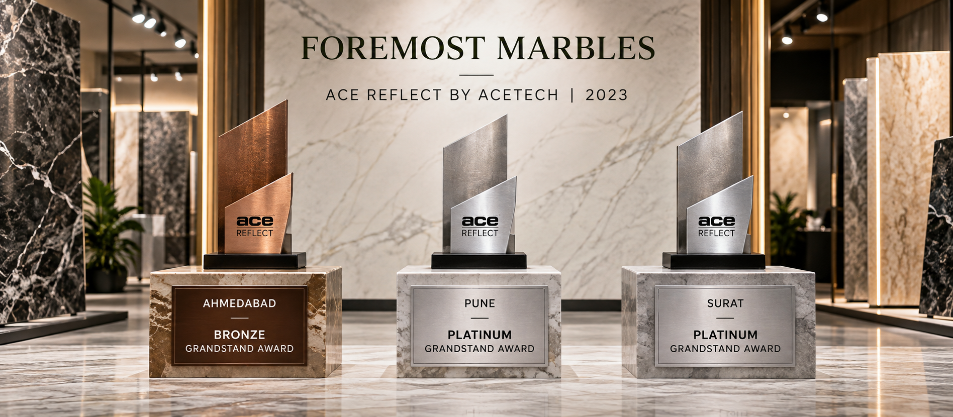 Foremost Marbles Grandstand Awards at the Acetech Ace Reflect exhibitions in 2023