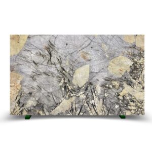 Textured stone surface showcasing intricate patterns and colors inspired by Patagonia's bold landscapes.